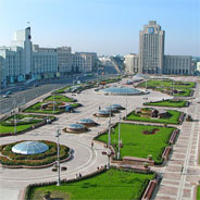 Im Zentrum der weißrussischen Hauptstadt Minsk liegt der Unabhängigkeitsplatz, auch Lenin-Platz genannt